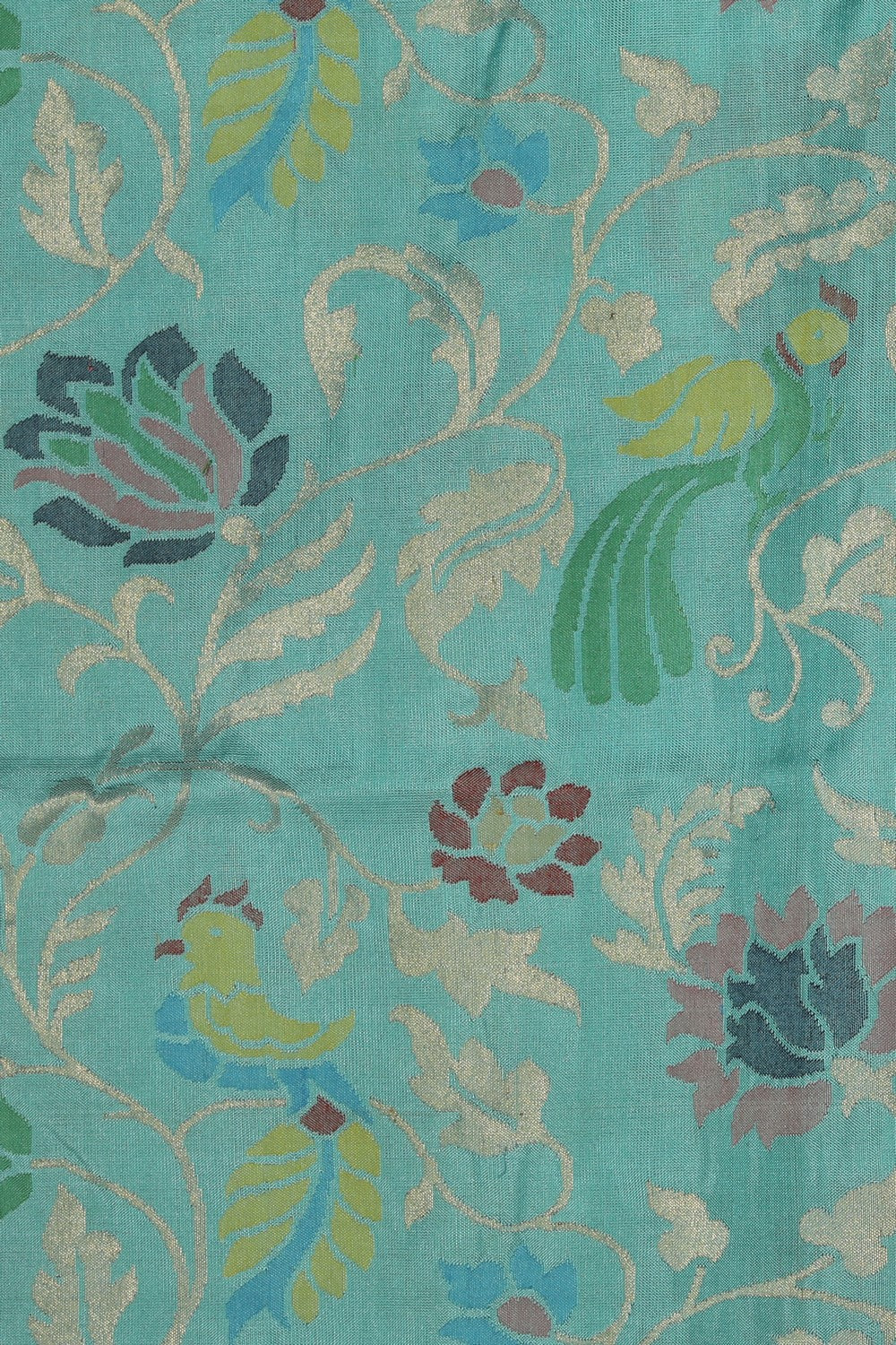 Image of Uppada Silk Turquoise Blue Saree